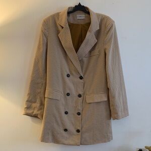 Lioness Beige Houndstooth Blazer Dress with Dark Buttons - Preloved